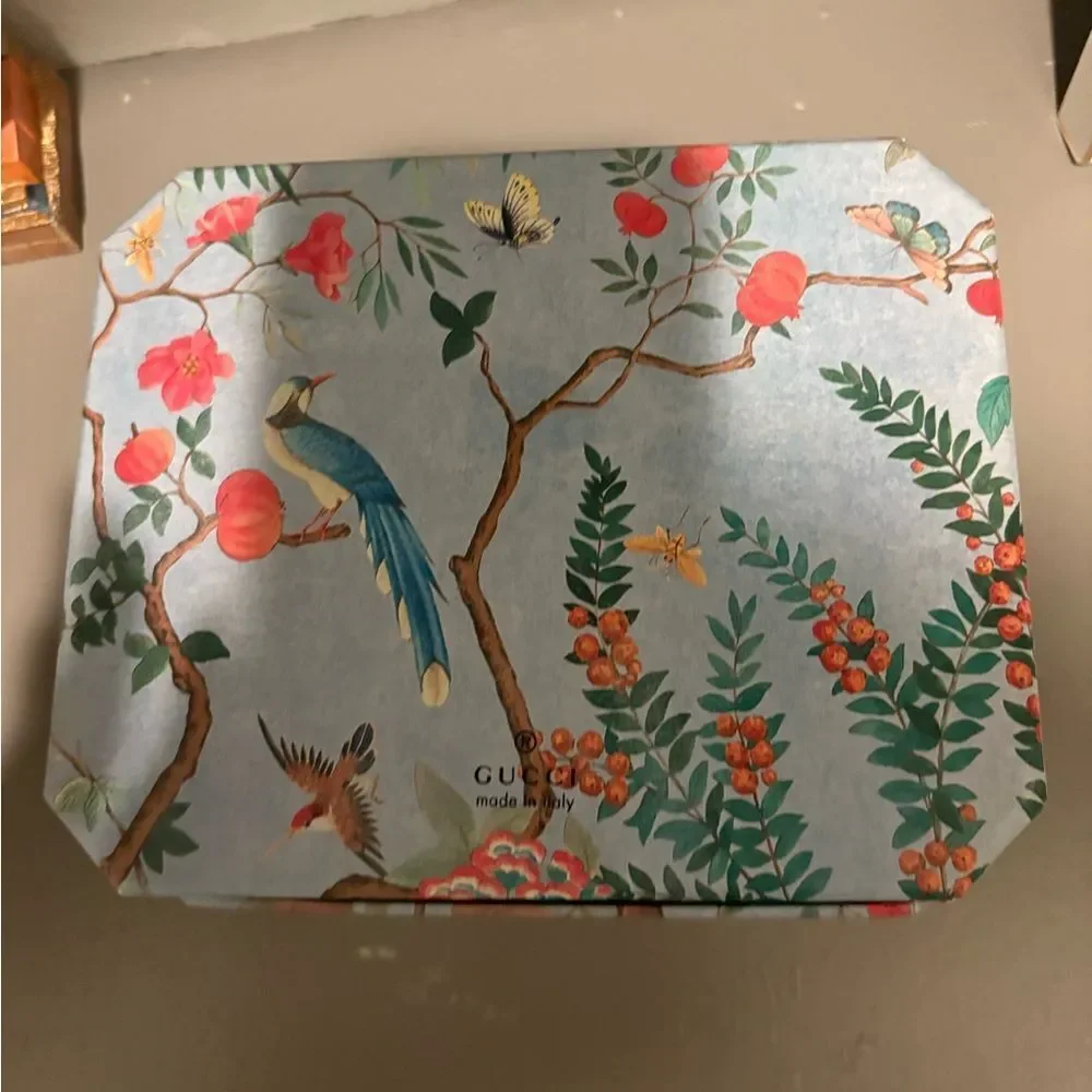 New  with box GUCCI blue Tian bird flower & nature print card envelope set
